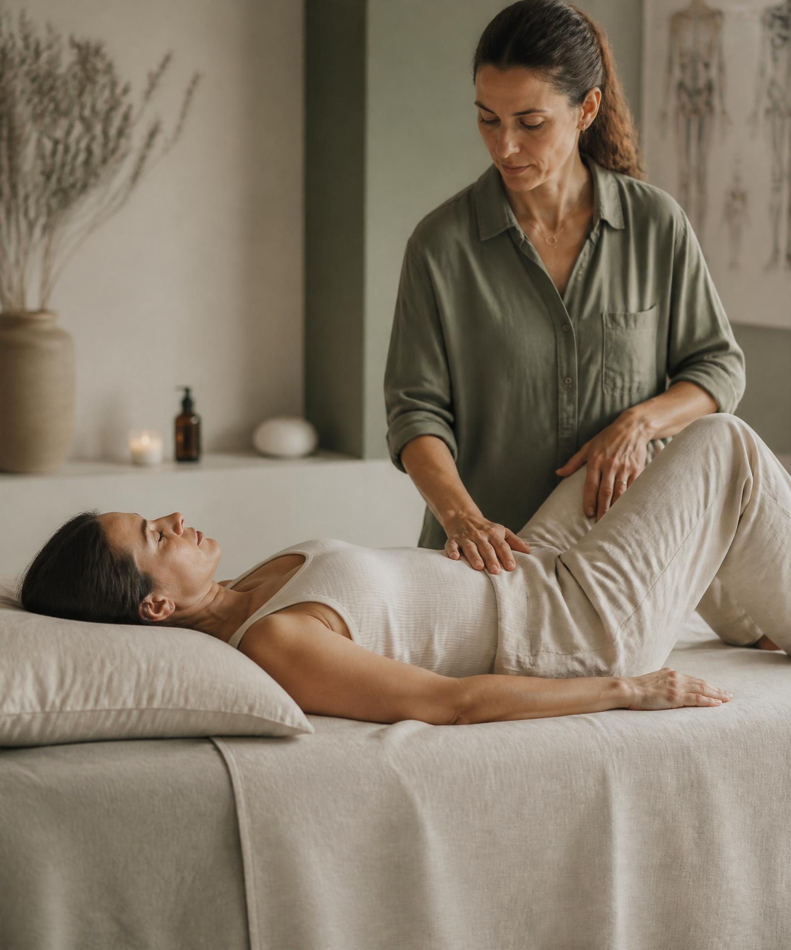 Sesión de terapia de suelo pélvico en estudio boutique